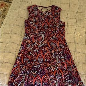Title Nine-  Purple and Orange Patterned Dress